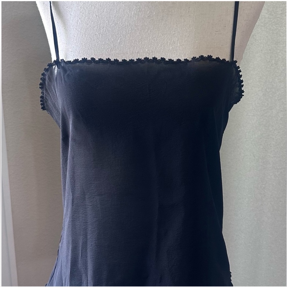 Chanel Sheer Black Cami Top Size 40